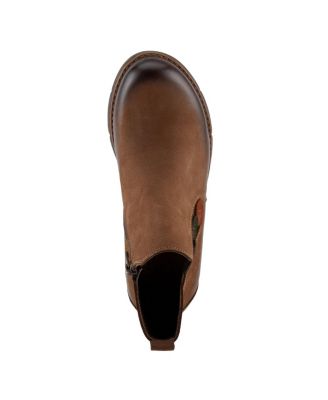 Katana Burnished Nubuck Leather Bootie with Removable Insole and Rugged Sole