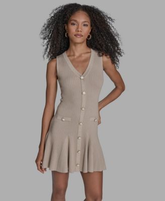 Women's Button Front Sweater Dress