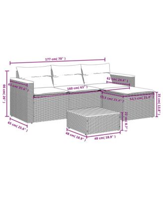 Garden Sofa Set Black, Cream White