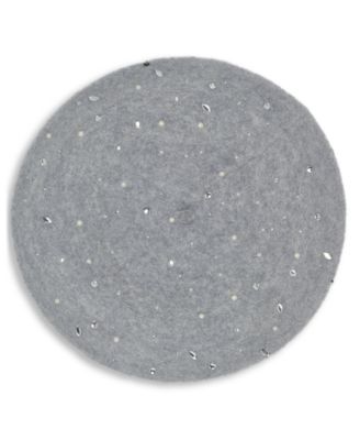 KARL LAGERFELD PARIS - Women's Crystal Stud Detail Beret Hat