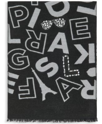 Women's Boxed 2-Piece Karl Jumble Muffler And Sequin Knit Beanie Gift Set