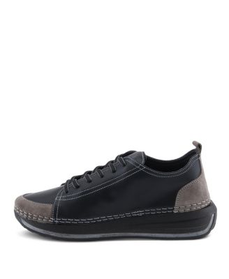 Angolan Leather and Suede Sport-Inspired Shoe with Removable Insole and Elevated Sole