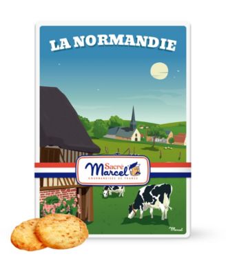 Maxim's De Paris - Normandie Countryside Tin with French Apple Shortbreads, 3.5oz