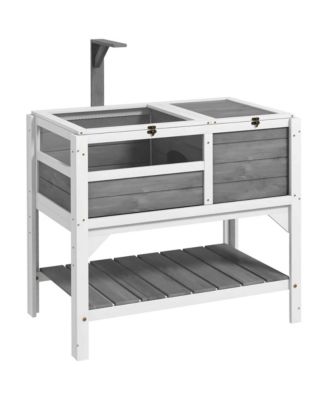 Tortoise Habitat Enclosure for Indoor W/ Shelf, Tray, Light