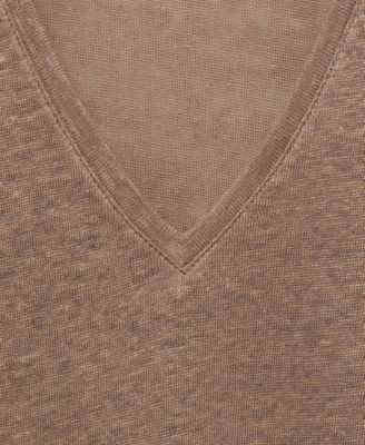 Women's V-Neck Linen T-Shirt