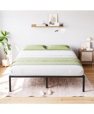 16 Inch Queen Bed Frame No Box Spring Needed, Heavy Duty Metal Platform Bed Frame Queen Size for Bedroom Easy Assembly, Noise Free, Black, Queen