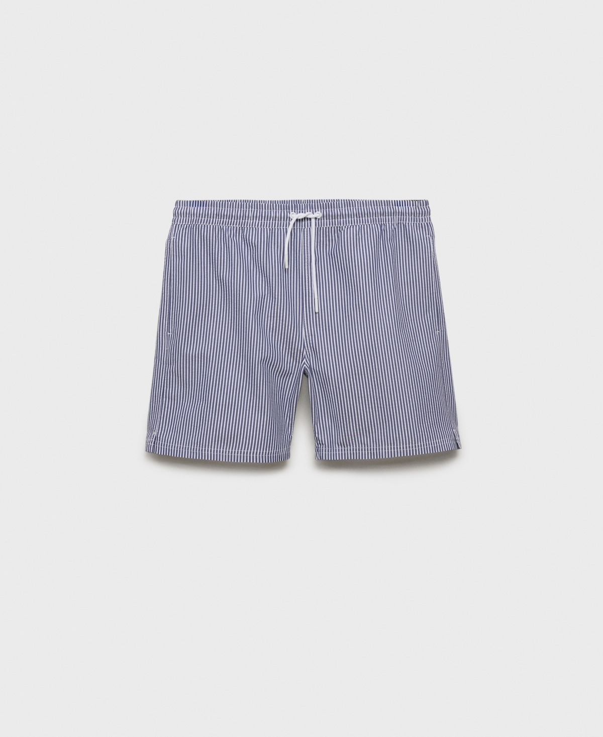 Mango Men's Seersucker Swimming Trunks In Blue