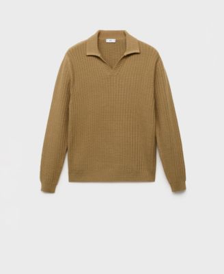 Men's Knitted Structured Polo Sweater