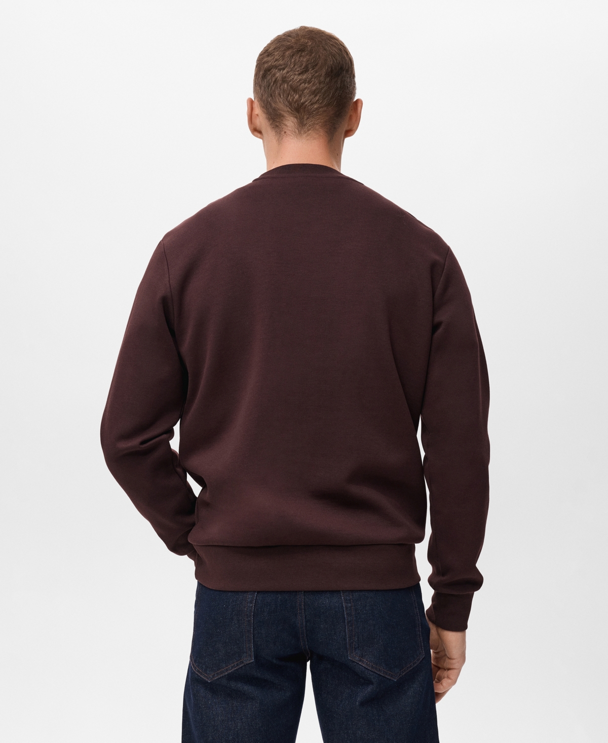 Mango Men's Regular-fit Cotton Sweatshirt In Burgundy