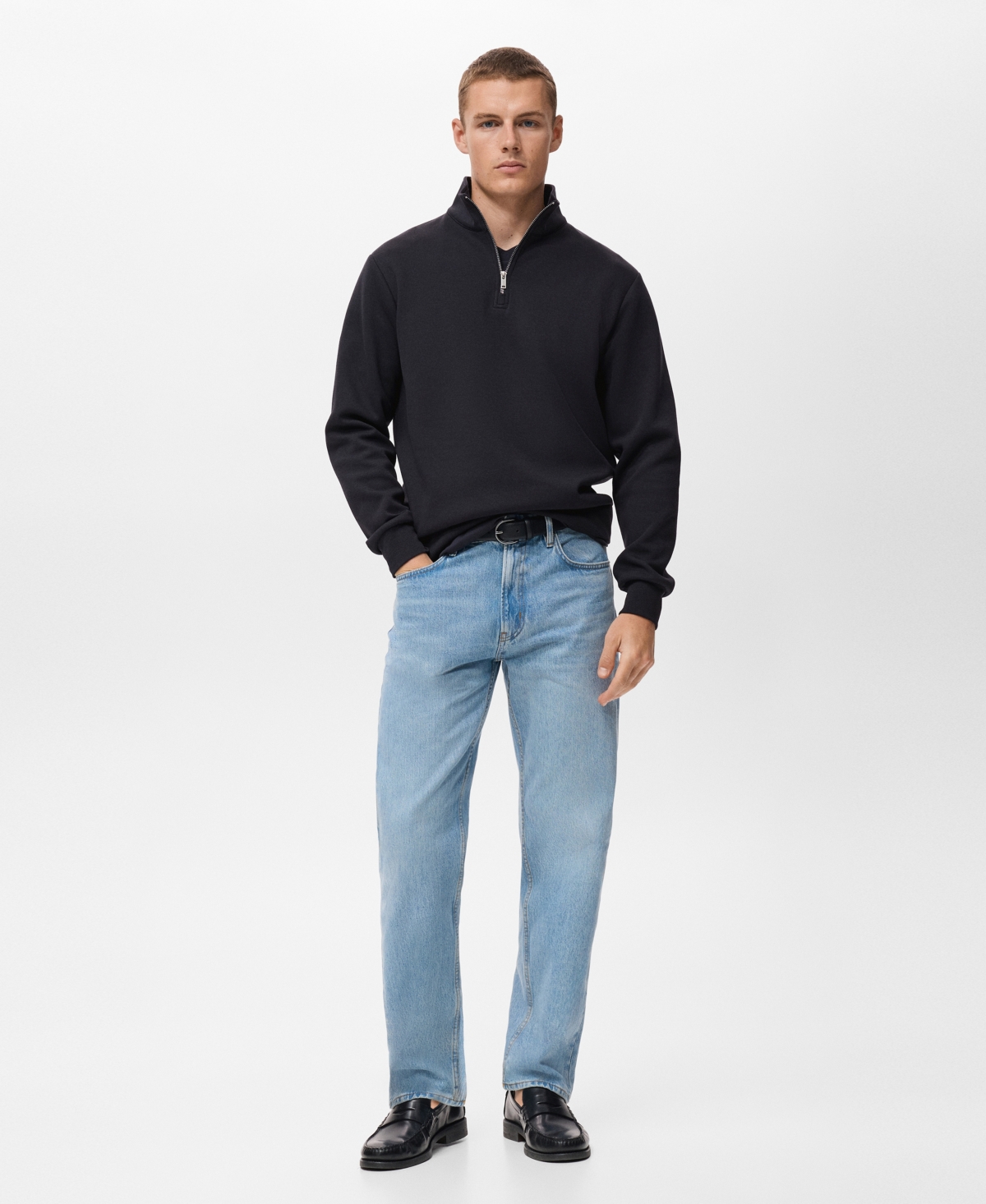 Mango Men's Regular-fit Cotton Sweatshirt In Blue