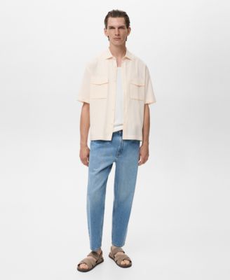 MANGO - Men's Regular-Fit Cotton Pocket Shirt