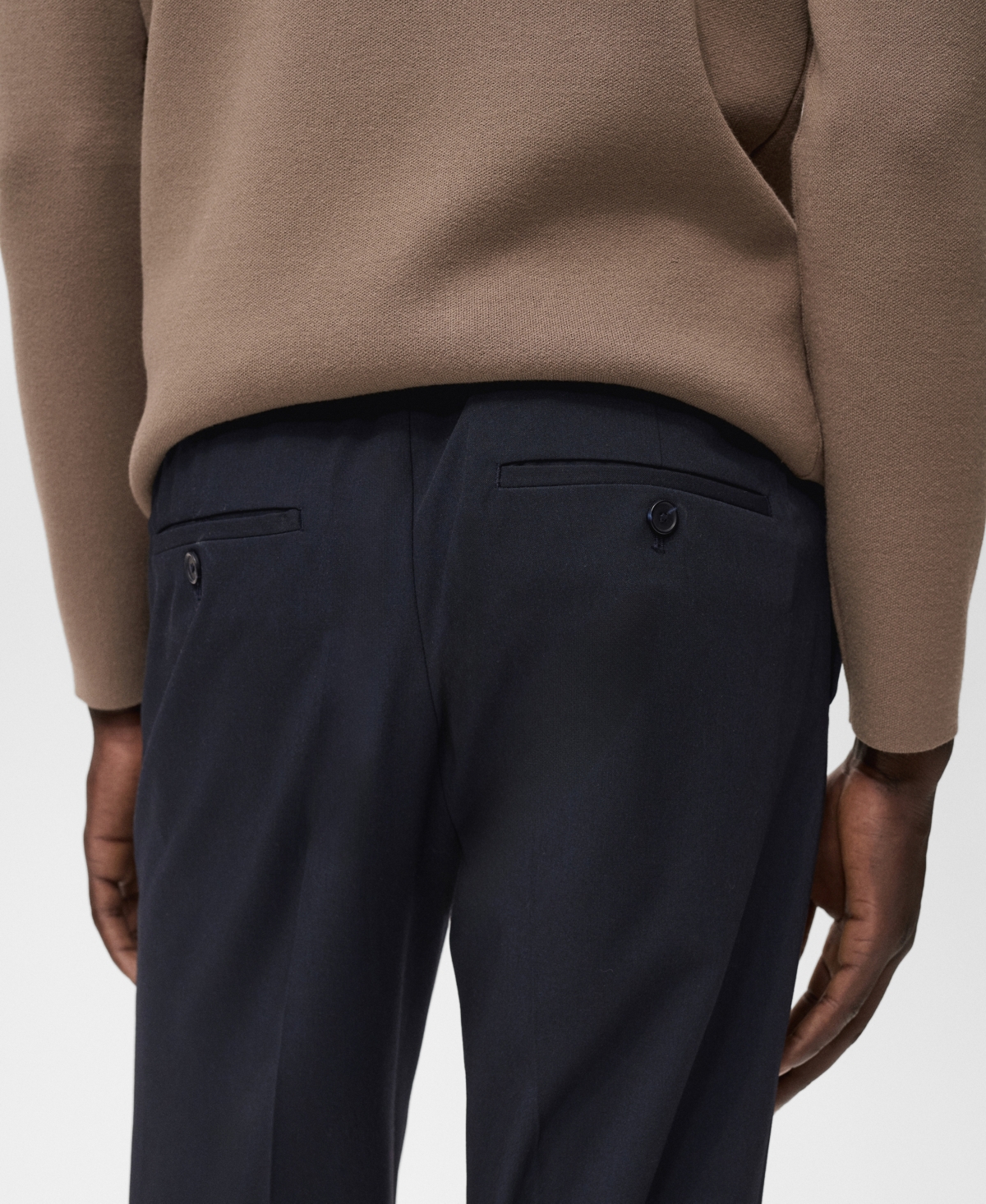 Mango Bologna Slim Fit Stretch Pants In Blue