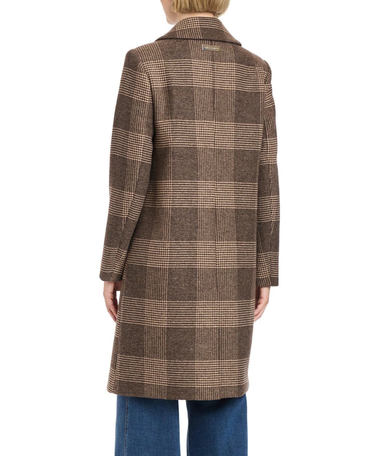 Женское пальто Vince Camuto Single-Breasted Wool-Blend Boyfriend Plaid, цвет: Серо-коричневый клетчатый — фото 2