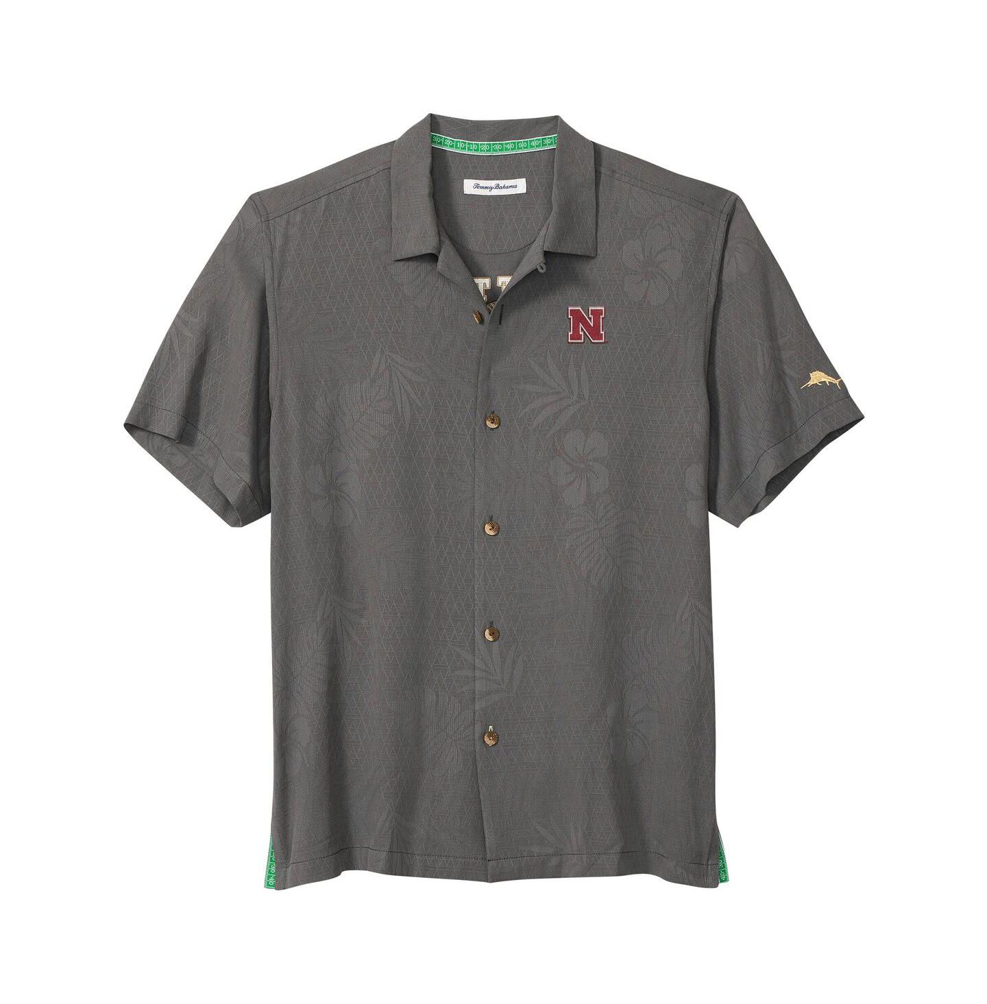 Мужская рубашка Tommy Bahama Gray Nebraska Huskers Catch of the Day Camp IslandZone Button-Up — фото 2