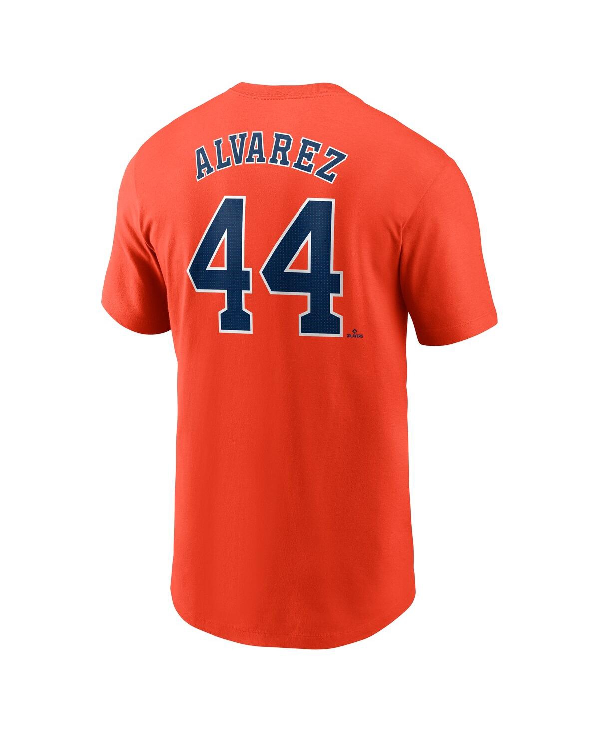 Nike Men's Yordan Alvarez Orange Houston Astros Fuse Name Number T-shirt In Orange