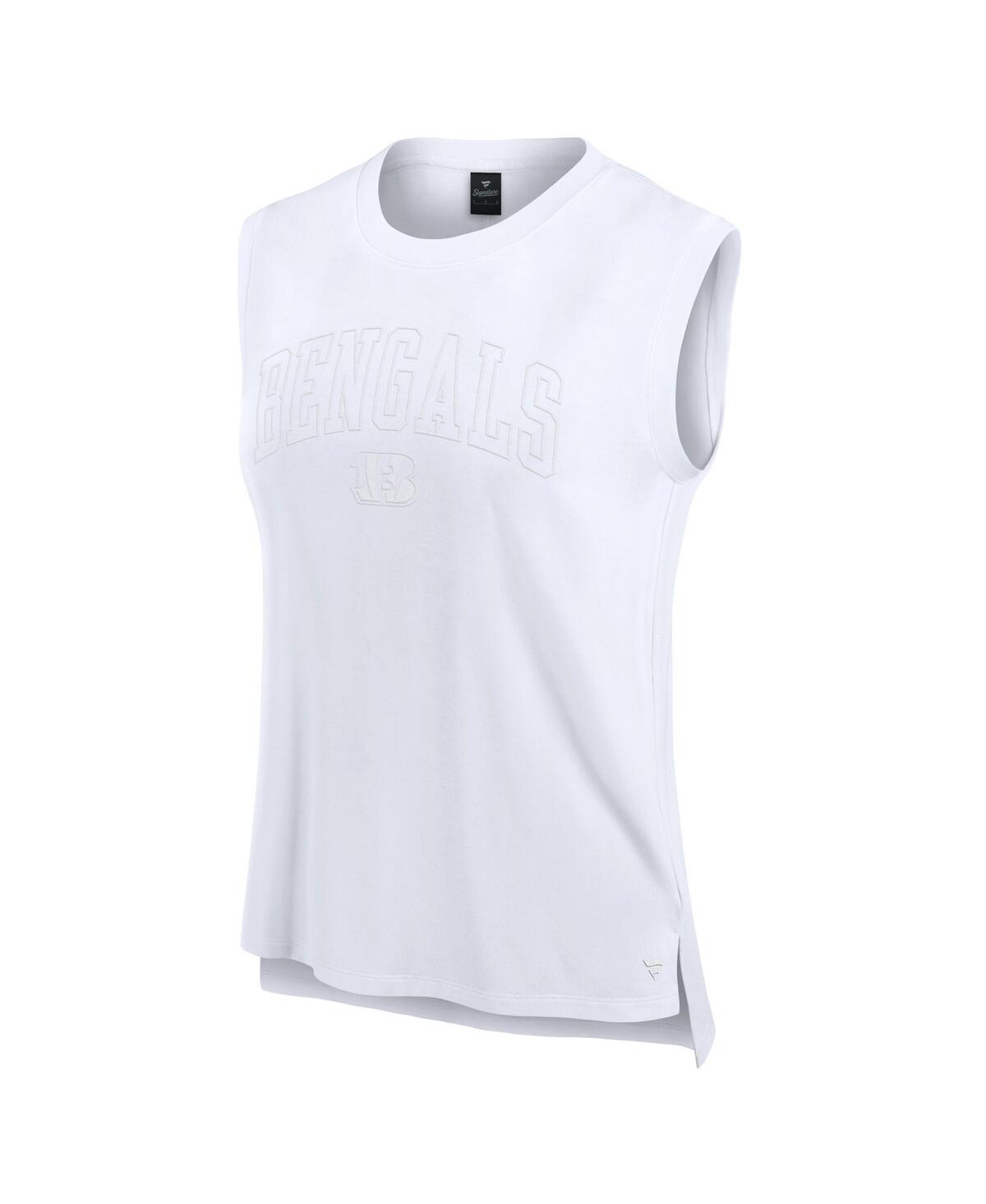 Fanatics Women's White Cincinnati Bengals Studio Gym Tank Top In White