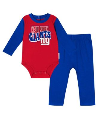 Outerstuff - Baby Boys and Girls New York Giants Double Up Long Sleeve Bodysuit and Pants Set
