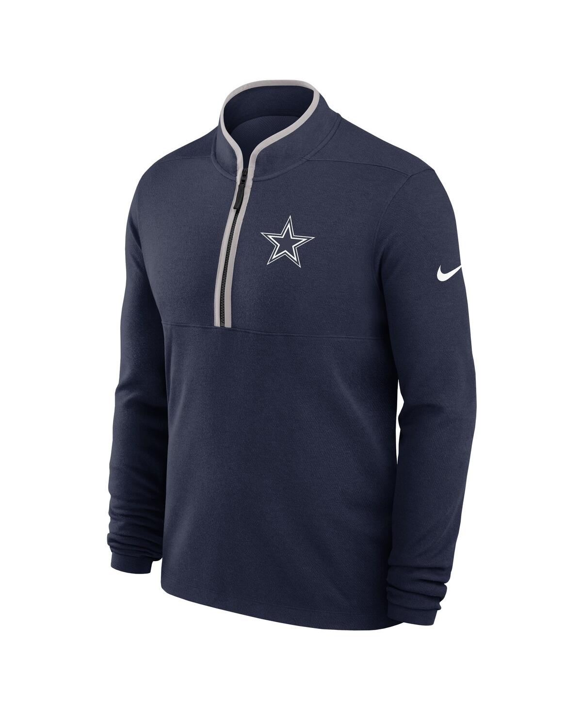 Nike Men's Navy Dallas Cowboys Lightweight Victory Performance Half-zip Pullover Sweatshirt In Blue