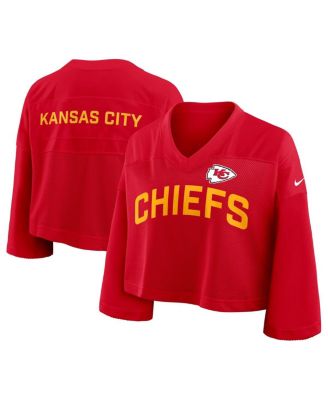 Nike - Women's Red Kansas City Chiefs Primetime Cropped Mesh Fashion Jersey