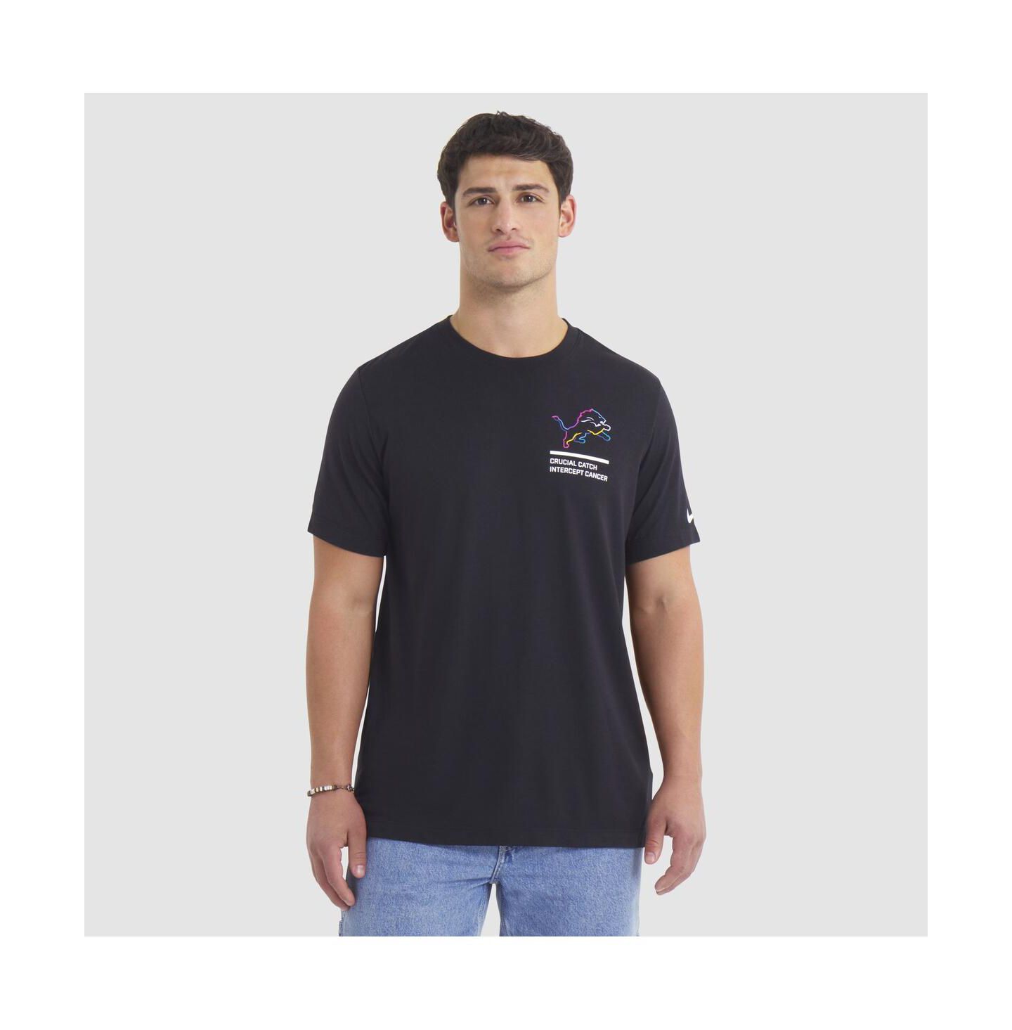 Мужская футболка Nike Black Detroit Lions 2025 NFL Crucial Catch Tri-Blend Dri-FIT — фото 1