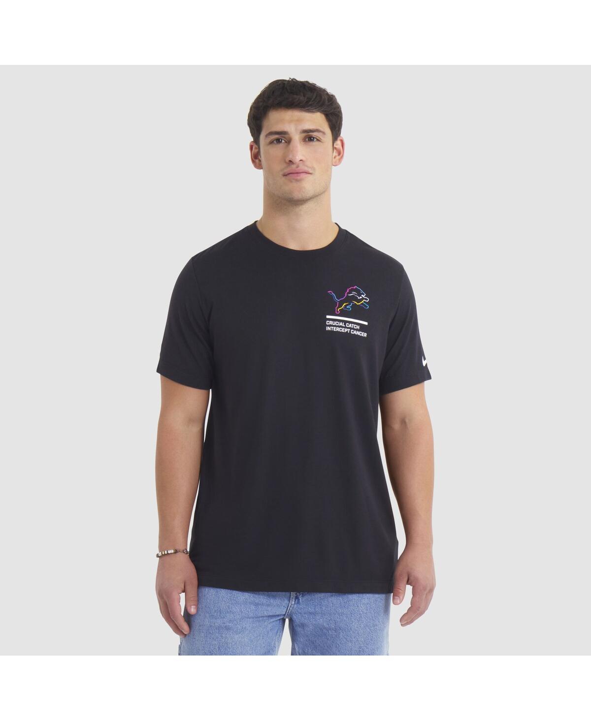 Nike Men's Black Detroit Lions 2025 Nfl Crucial Catch Tri-blend Dri-fit T-shirt In Black