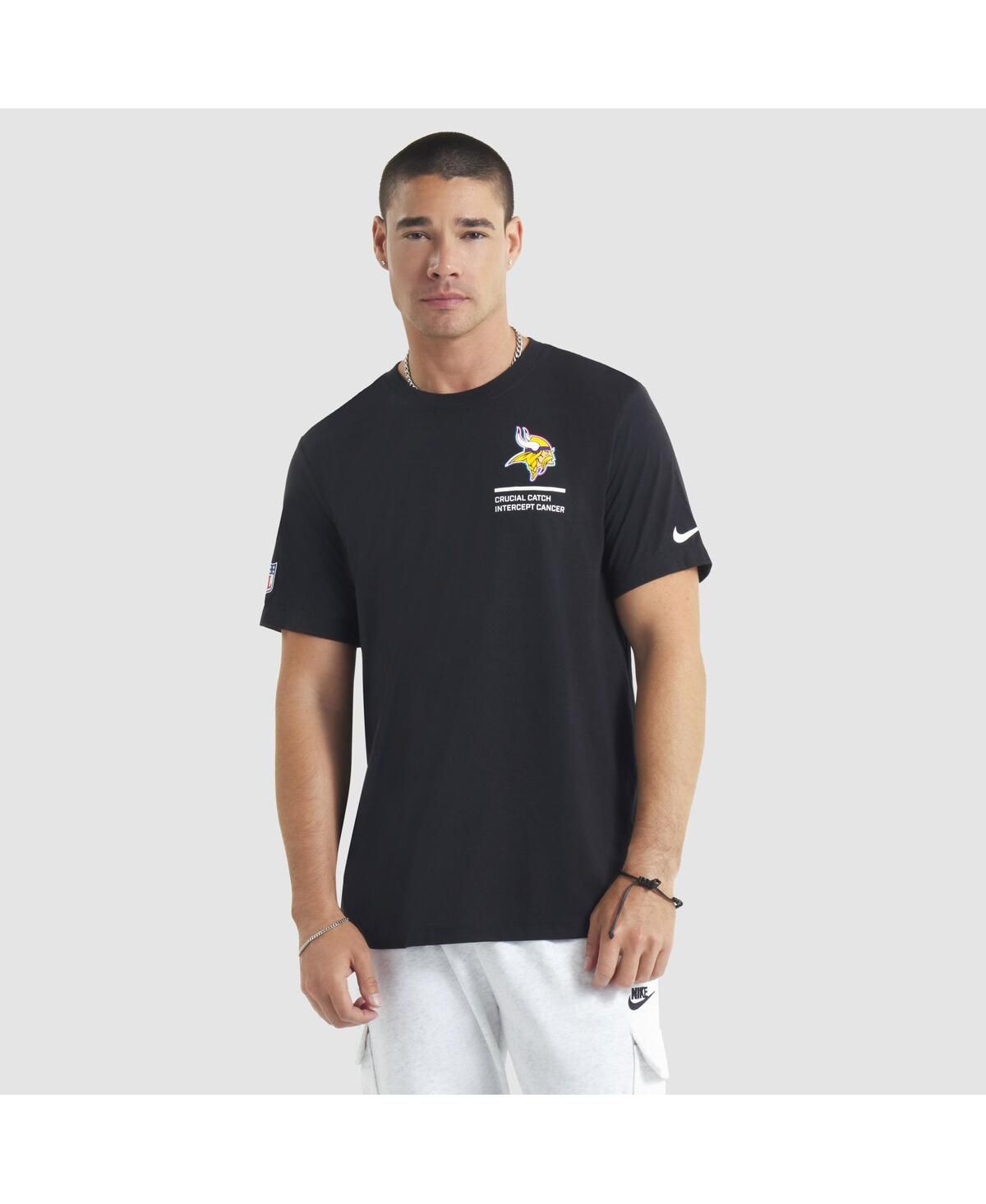 Мужская черная футболка с коротким рукавом Minnesota Vikings 2025 NFL Crucial Catch Tri-Blend Dri-FIT