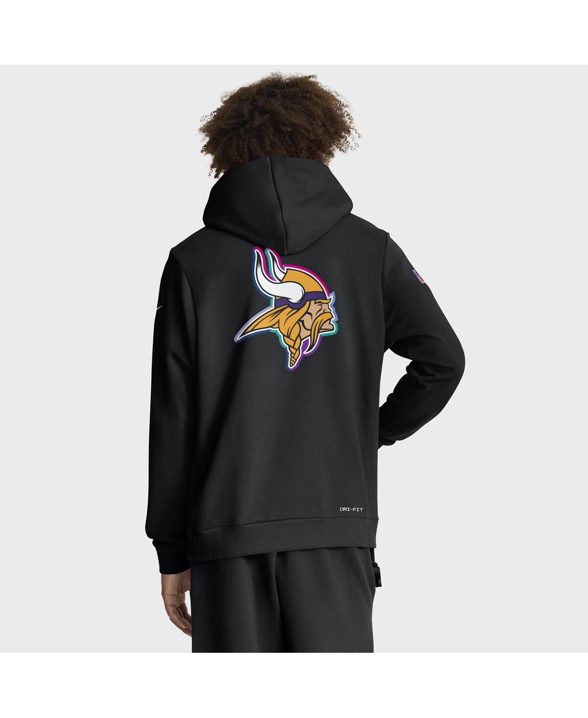 Nike Minnesota Vikings Crucial Catch Sideline  Men's Dri-fit Nfl Pullover Hoodie In Black