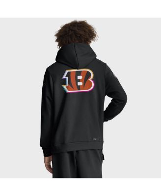 Men's Black Cincinnati Bengals 2025 NFL Crucial Catch Sideline Standard Issue Dri-FIT Hoodie