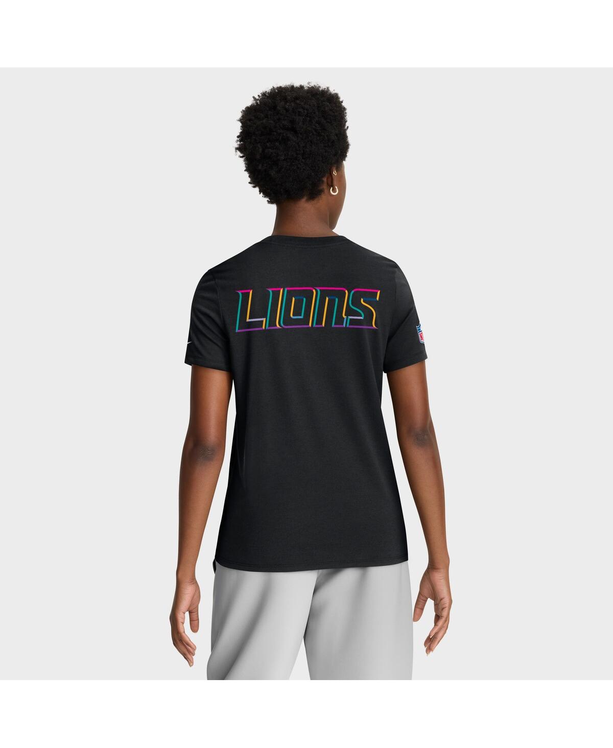 Nike Women's Black Detroit Lions 2025 Nfl Crucial Catch Tri-blend Dri-fit T-shirt In Black