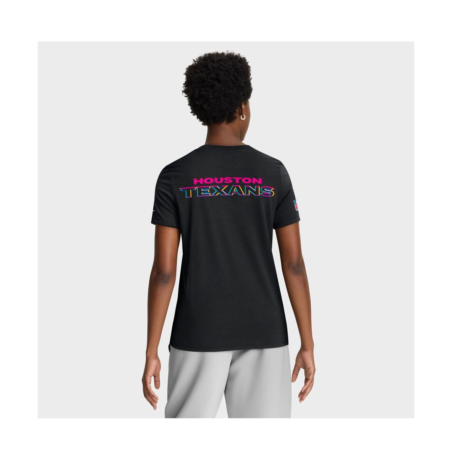 Женская футболка Nike Black Houston Texans 2025 NFL Crucial Catch Tri-Blend Dri-FIT — фото 2