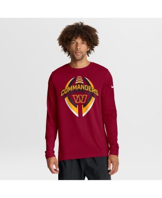 Nike - Men's Burgundy Washington Commanders Primetime Legend Icon Performance Long Sleeve T-Shirt