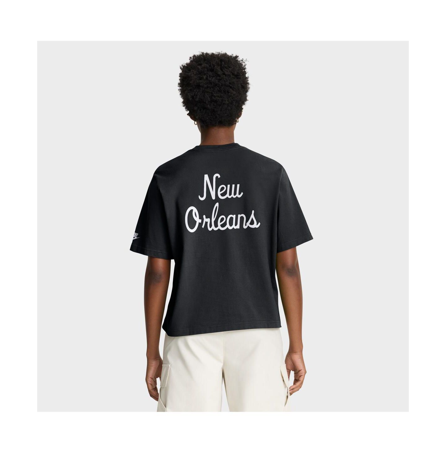 Женская футболка Nike Black New Orleans Saints Rewind Pocket Boxy — фото 2