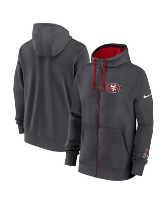 Nike - Men's Anthracite San Francisco 49ers Primetime Club Full-Zip Hoodie