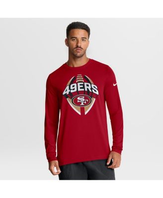 Nike - Men's Scarlet San Francisco 49ers Primetime Legend Icon Performance Long Sleeve T-Shirt