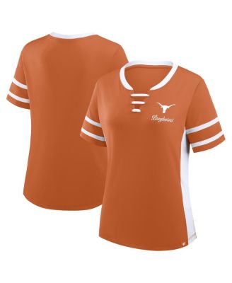Fanatics - Women's Orange/White Texas Longhorns Be Fearless Athena Lace-Up T-Shirt