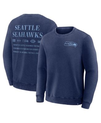 Fanatics - Men's Navy Seattle Seahawks Deep Route Pullover Sweatshirt