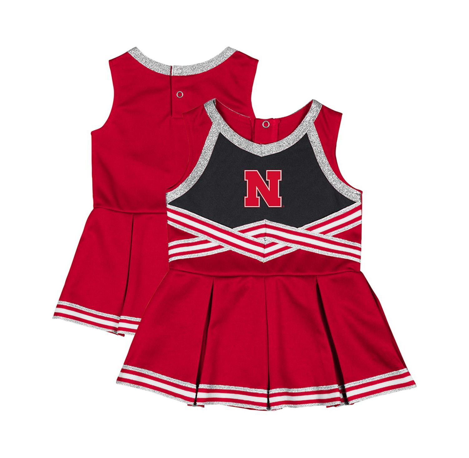Girls Baby Boys and Girls Scarlet Nebraska Huskers Lollipop Park Cheer Dress