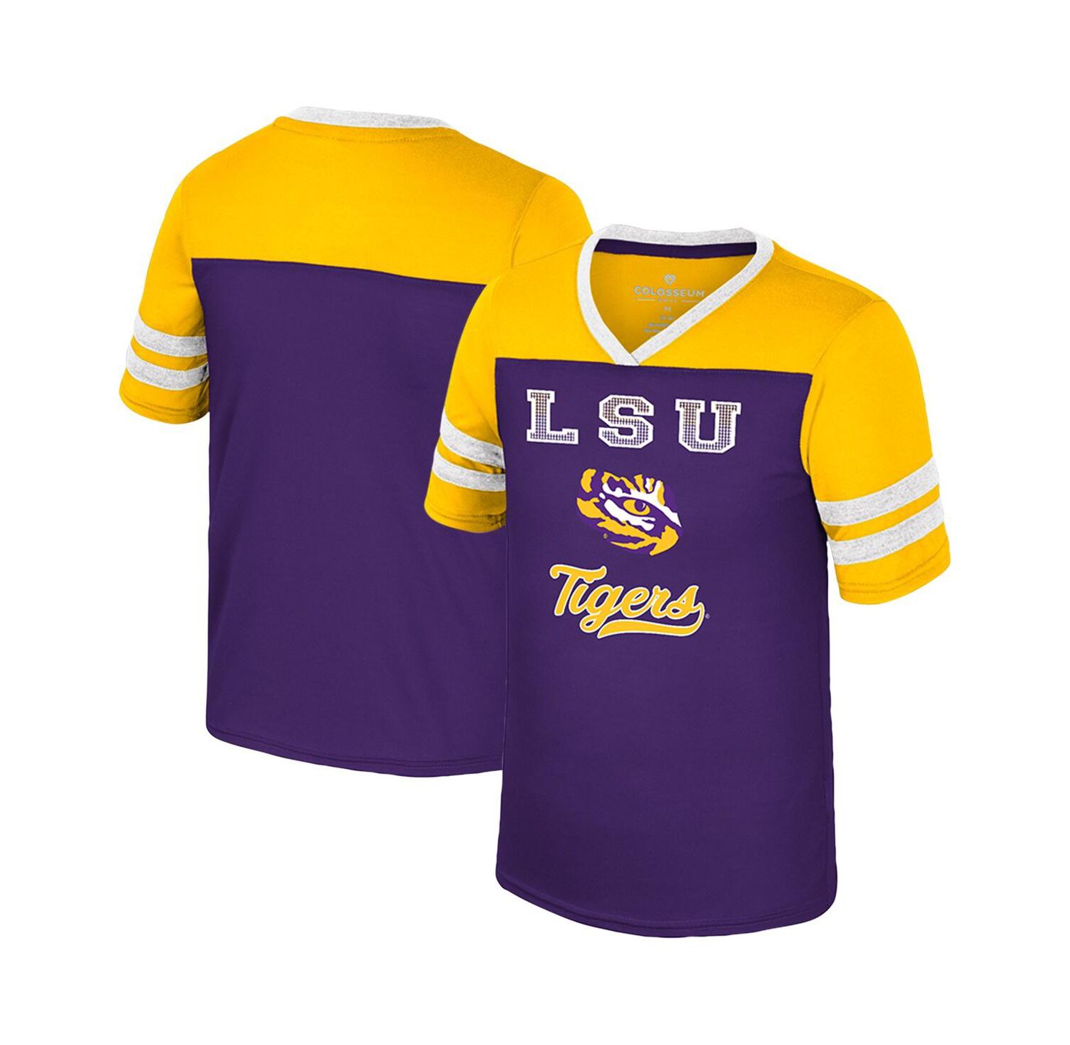 Big Girls Purple LSU Tigers Princess Bubblegum Bling T-Shirt