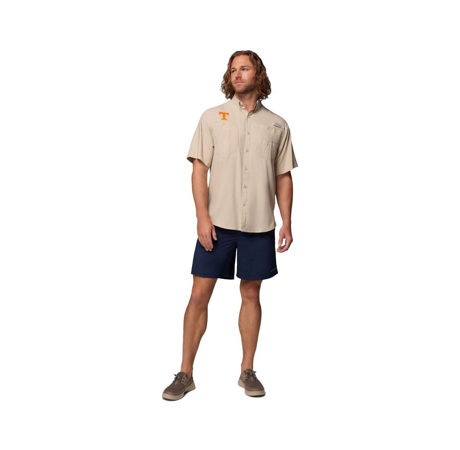 Men's Tan Tennessee Volunteers Tamiami Omni-Shade Button-Down Shirt