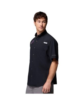 Men's Black Arkansas Razorbacks Tamiami Omni-Shade Button-Down Shirt