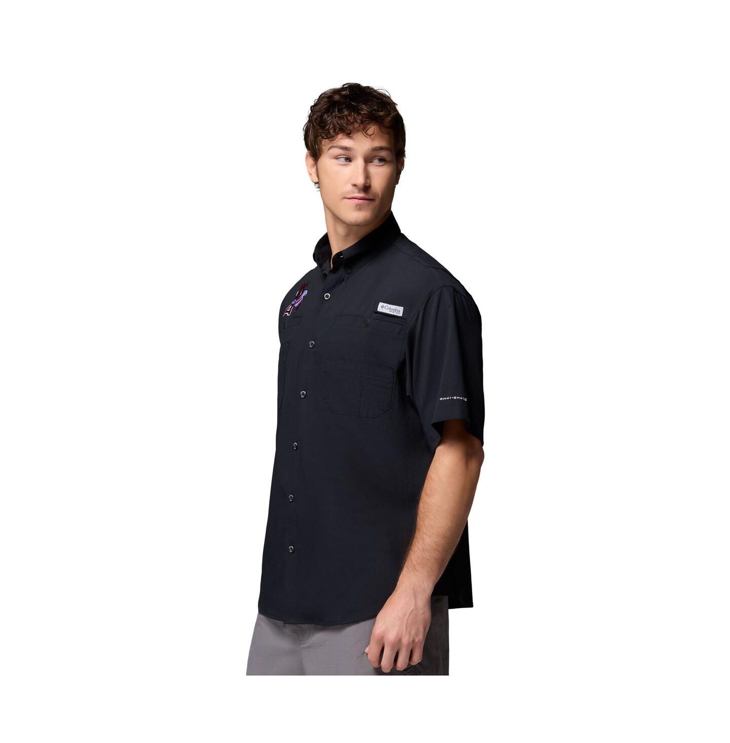 Мужская рубашка Columbia Black Arkansas Razorbacks Tamiami Omni-Shade Button-Down — фото 3