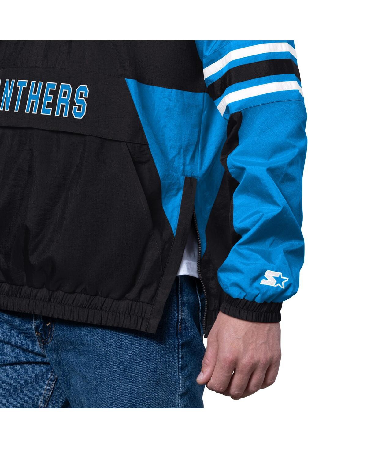 Starter Men's Black Carolina Panthers Prospect Half-zip Pullover Sweatshirt In Multi