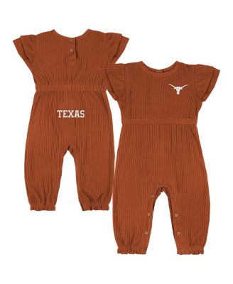 Colosseum - Baby Boys and Girls Texas Orange Texas Longhorns Beautopia Waffle Knit Romper