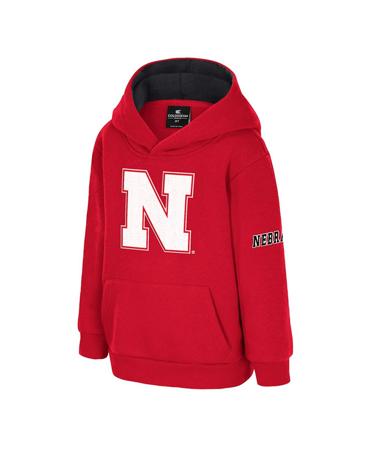 Colosseum Toddler Scarlet Nebraska Huskers Big Logo Volume Fleece Pullover Hoodie In Multi