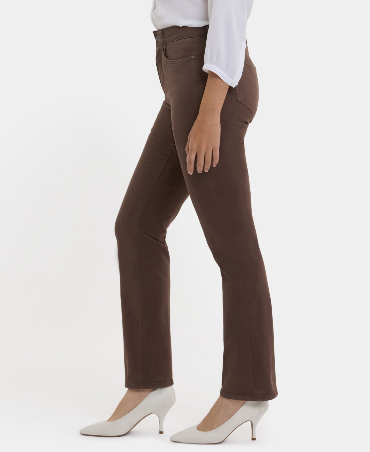 Nydj Women's High Rise Marilyn Straight Jeans In Brown