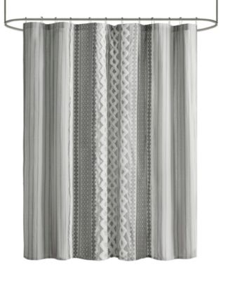 Imani Stripe Cotton Chenille Shower Curtain, 72" x  72"