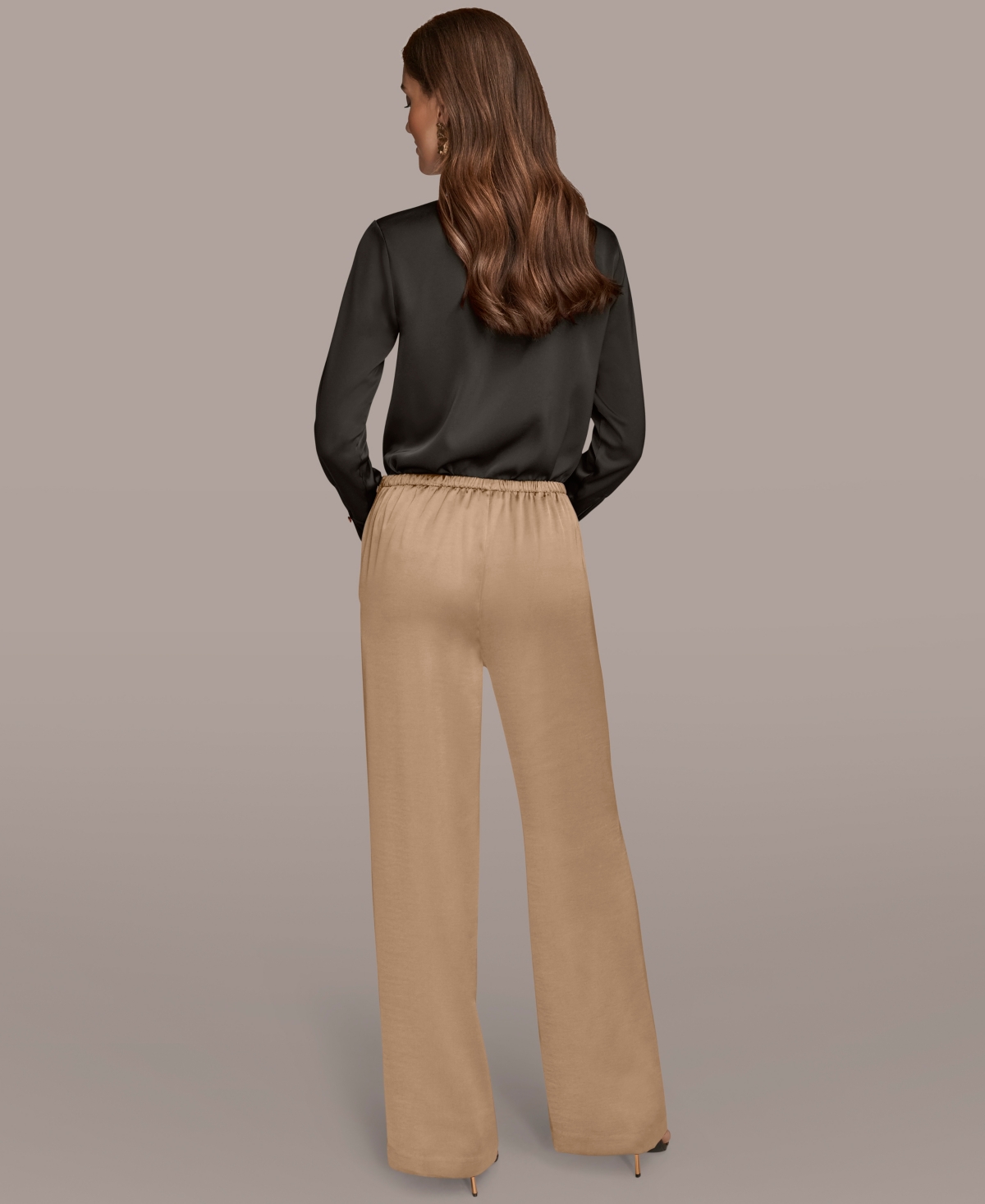 Donna Karan Women's Wide Leg Pants In Brown