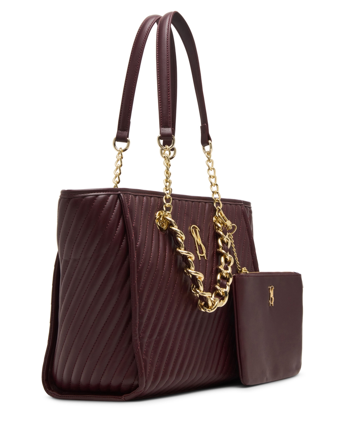 Steve Madden Bkattt-h Large Tote Bag With Pouch In Burgundy