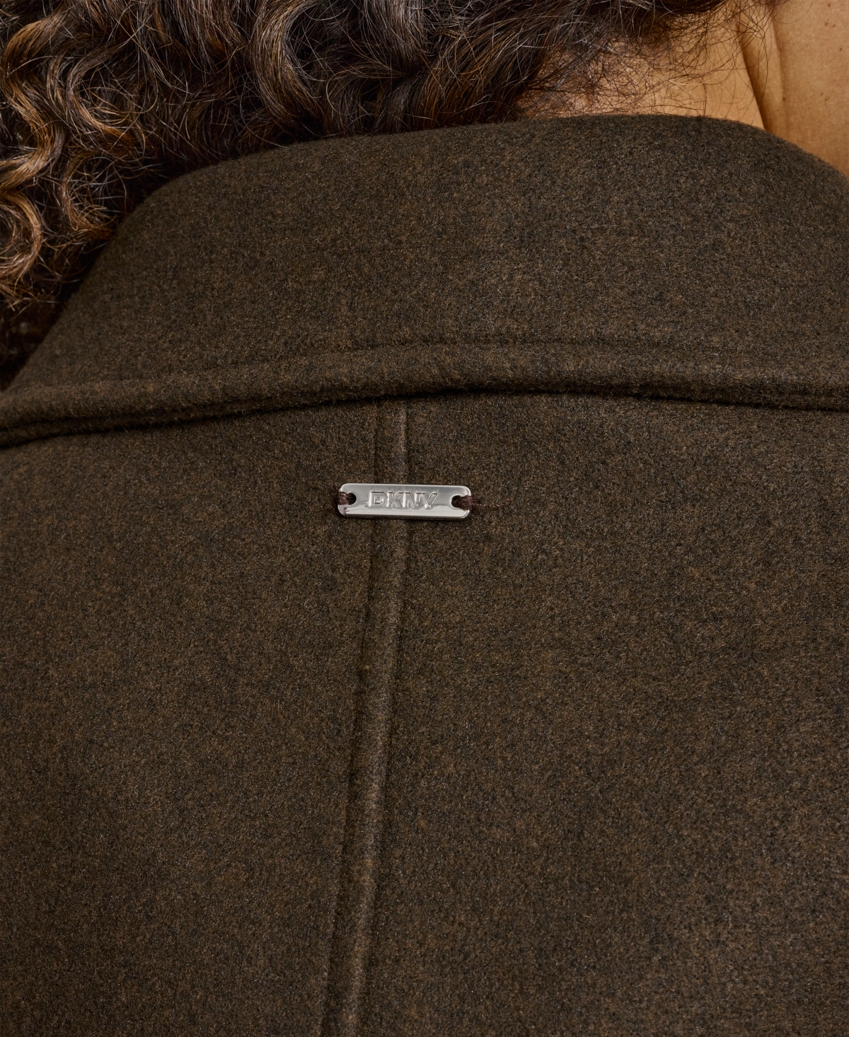 Dkny Plus Size Belted Notch Collar Coat In Green