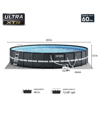 26339EH 24' x 52" Round Ultra XTR Frame Swimming Pool Set with Filter Pump